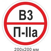 Пожарный знак 200х200 мм табличка, знак категории помещения - В3